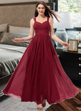 Sydney A-Line Sweetheart Floor-Length Chiffon Bridesmaid Dress With Ruffle Pockets STKP0013087