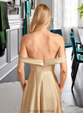 Ainsley A-Line Off-the-Shoulder Floor-Length Bridesmaid Dress With Split Front Pockets STKP0013095