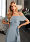 Aubree A-Line Off-the-Shoulder Floor-Length Bridesmaid Dress With Ruffle Split Front STKP0013116