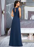 Ingrid A-Line Scoop Neck Floor-Length Bridesmaid Dress With Split Front STKP0013128