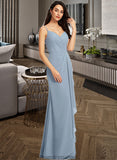 Katrina Sheath/Column V-neck Floor-Length Bridesmaid Dress STKP0013152