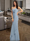 Katrina Sheath/Column V-neck Floor-Length Bridesmaid Dress STKP0013152