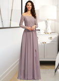 Alondra A-Line Off-the-Shoulder Floor-Length Bridesmaid Dress STKP0013200