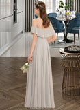 Shaniya A-Line Off-the-Shoulder Floor-Length Chiffon Bridesmaid Dress STKP0013202