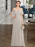 Shaniya A-Line Off-the-Shoulder Floor-Length Chiffon Bridesmaid Dress STKP0013202