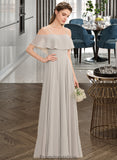 Shaniya A-Line Off-the-Shoulder Floor-Length Chiffon Bridesmaid Dress STKP0013202