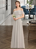 Shaniya A-Line Off-the-Shoulder Floor-Length Chiffon Bridesmaid Dress STKP0013202