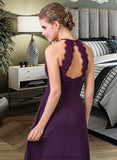 Briley Chiffon Halter-neck Floor-length Bridesmaid Dress With Lace STKP0013218