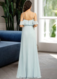 Saniyah A-Line Off-the-Shoulder Floor-Length Bridesmaid Dress With Split Front STKP0013231