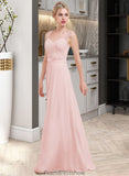 Jaliyah A-Line/Princess Sweetheart Floor-Length Chiffon Bridesmaid Dress With Ruffle STKP0013239