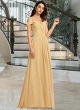 Izabelle A-Line V-neck Floor-Length Bridesmaid Dress STKP0013265