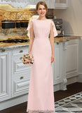 Jacqueline A-Line Scoop Neck Floor-Length Chiffon Bridesmaid Dress With Cascading Ruffles STKP0013269