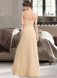 Lauretta A-Line Square Neckline Floor-Length Bridesmaid Dress With Split Front STKP0013275