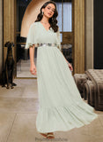 Adrianna A-LineV-neckAnkle-LengthBridesmaidDressWithSequins#273659 STKP0013282