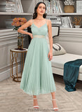 Nell A-LineV-neckAnkle-LengthBridesmaidDress#273652 STKP0013283