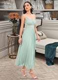 Nell A-LineV-neckAnkle-LengthBridesmaidDress#273652 STKP0013283