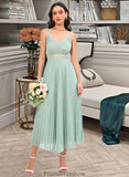 Nell A-LineV-neckAnkle-LengthBridesmaidDress#273652 STKP0013283