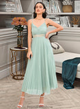 Nell A-LineV-neckAnkle-LengthBridesmaidDress#273652 STKP0013283