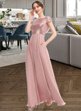 Abigayle A-Line Scoop Neck Floor-Length Bridesmaid Dress With Sequins Split Front STKP0013286