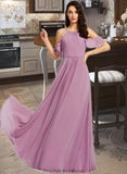 Fatima A-Line Scoop Neck Floor-Length Bridesmaid Dress With Pockets STKP0013287