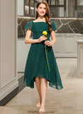 Bella A-Line Square Neckline Knee-Length Chiffon Junior Bridesmaid Dress STKP0013329