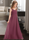 Sanai A-Line Sweetheart Floor-Length Chiffon Junior Bridesmaid Dress With Ruffle STKP0013470