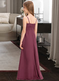 Sanai A-Line Sweetheart Floor-Length Chiffon Junior Bridesmaid Dress With Ruffle STKP0013470