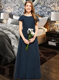 Janessa A-LineScoopNeckFloor-LengthChiffonJuniorBridesmaidDress#253684 STKP0013478