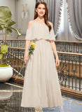 Jessie A-Line Scoop Neck Floor-Length Chiffon Junior Bridesmaid Dress STKP0013503