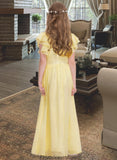 Anabelle A-LineScoopNeckFloor-LengthChiffonJuniorBridesmaidDressWithRuffleCascadingRuffles#123850 STKP0013508