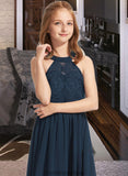 Eileen A-LineScoopNeckFloor-LengthChiffonLaceJuniorBridesmaidDress#234030 STKP0013538