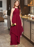 Alyssa A-Line Scoop Neck Floor-Length Chiffon Junior Bridesmaid Dress With Ruffle STKP0013654