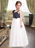 Kristen A-Line Sweetheart Floor-Length Chiffon Tulle Junior Bridesmaid Dress With Ruffle Flower(s) STKP0013665