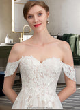 Renee Ball-Gown/Princess Sweetheart Sweep Train Tulle Wedding Dress STKP0013685