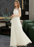 Destiny A-Line Floor-Length Chiffon Lace Wedding Dress STKP0013687