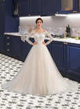 Ginny Ball-Gown/Princess Chapel Train Tulle Lace Wedding Dress STKP0013704