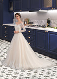 Ginny Ball-Gown/Princess Chapel Train Tulle Lace Wedding Dress STKP0013704