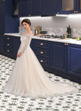 Ginny Ball-Gown/Princess Chapel Train Tulle Lace Wedding Dress STKP0013704