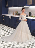 Ginny Ball-Gown/Princess Chapel Train Tulle Lace Wedding Dress STKP0013704