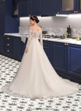 Ginny Ball-Gown/Princess Chapel Train Tulle Lace Wedding Dress STKP0013704