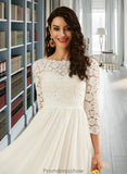 Claire A-Line Sweep Train Wedding Dress With Lace STKP0013715