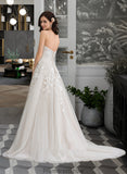 Paloma Ball-Gown/Princess Sweetheart Court Train Tulle Wedding Dress STKP0013732