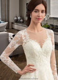 Cindy Ball-Gown/Princess Illusion Court Train Tulle Lace Wedding Dress STKP0013750