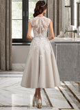 Ashleigh Ball-Gown/Princess Sweetheart Tea-Length Tulle Wedding Dress With Sequins STKP0013791