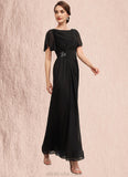 Maleah A-Line Scoop Neck Ankle-Length Chiffon Mother of the Bride Dress With Ruffle Beading STK126P0014533