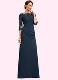 Hope A-Line Scoop Neck Floor-Length Chiffon Lace Mother of the Bride Dress With Ruffle Beading Sequins STK126P0014536