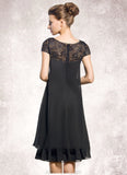 Selina Empire Scoop Neck Knee-Length Chiffon Mother of the Bride Dress With Beading Sequins STK126P0014537