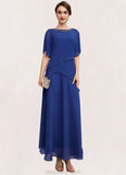 Nyasia A-Line Scoop Neck Ankle-Length Chiffon Mother of the Bride Dress With Beading STK126P0014544