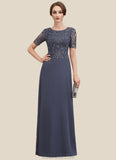 Willow A-Line Scoop Neck Floor-Length Chiffon Lace Mother of the Bride Dress STK126P0014568