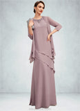 Rosalyn A-Line Scoop Neck Floor-Length Chiffon Mother of the Bride Dress With Beading STK126P0014593